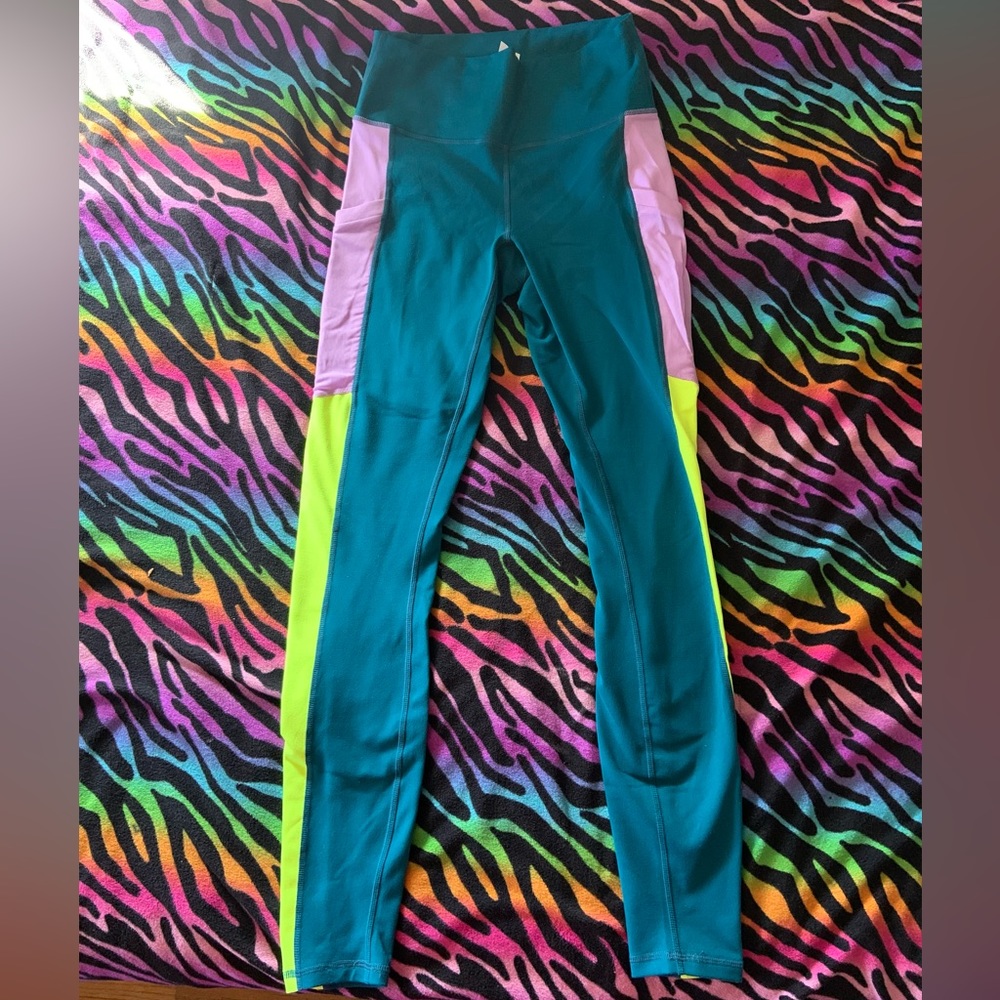 Fabletics Teal & Neon Leggings
